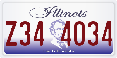 IL license plate Z344034