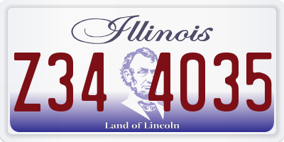 IL license plate Z344035