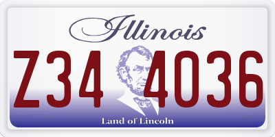 IL license plate Z344036