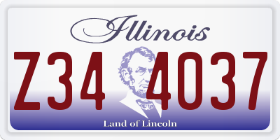 IL license plate Z344037
