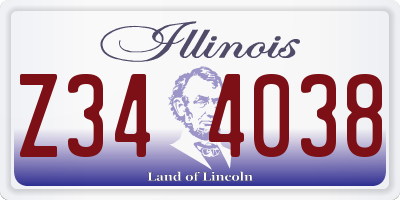 IL license plate Z344038