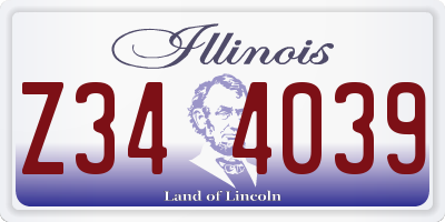 IL license plate Z344039