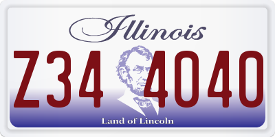 IL license plate Z344040