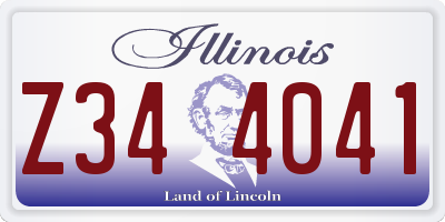 IL license plate Z344041
