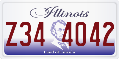 IL license plate Z344042