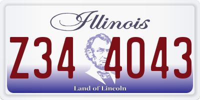 IL license plate Z344043