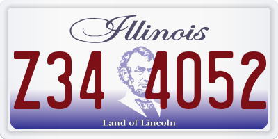IL license plate Z344052