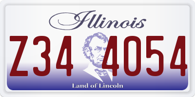 IL license plate Z344054