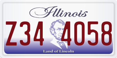 IL license plate Z344058