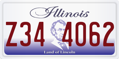 IL license plate Z344062