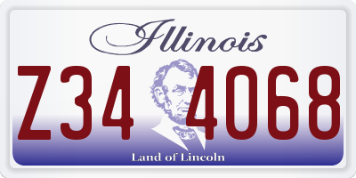 IL license plate Z344068