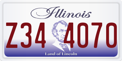 IL license plate Z344070