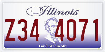 IL license plate Z344071