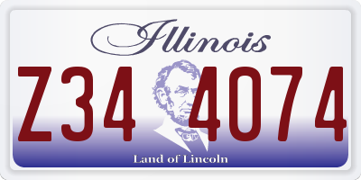IL license plate Z344074