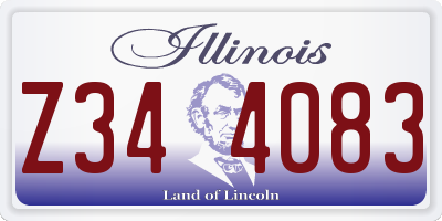 IL license plate Z344083