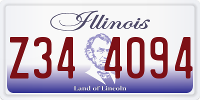 IL license plate Z344094