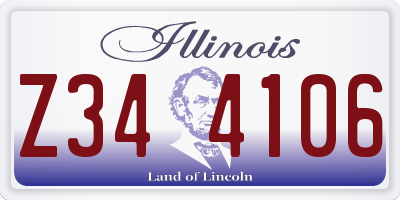 IL license plate Z344106
