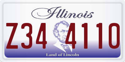 IL license plate Z344110