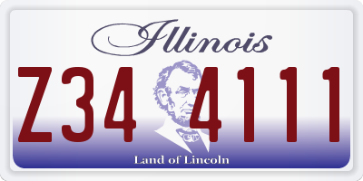 IL license plate Z344111