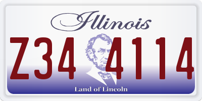 IL license plate Z344114