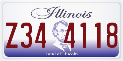 IL license plate Z344118