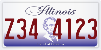 IL license plate Z344123