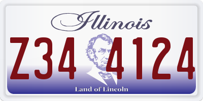 IL license plate Z344124