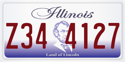 IL license plate Z344127