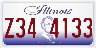 IL license plate Z344133