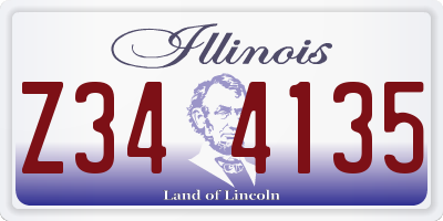 IL license plate Z344135