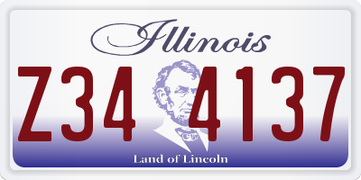 IL license plate Z344137