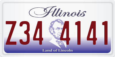 IL license plate Z344141