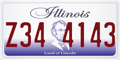 IL license plate Z344143