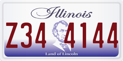 IL license plate Z344144