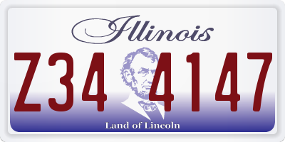 IL license plate Z344147