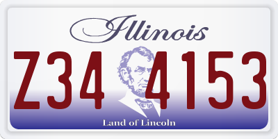 IL license plate Z344153