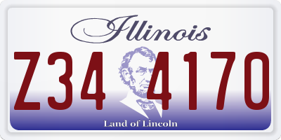 IL license plate Z344170