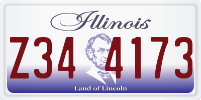 IL license plate Z344173