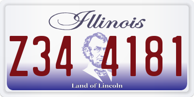 IL license plate Z344181