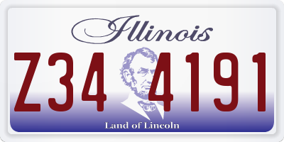 IL license plate Z344191