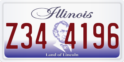 IL license plate Z344196