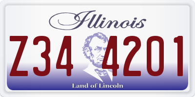 IL license plate Z344201