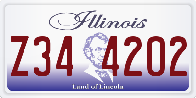 IL license plate Z344202