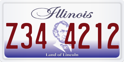 IL license plate Z344212