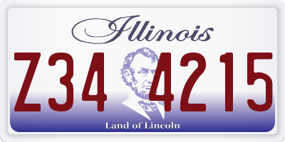 IL license plate Z344215