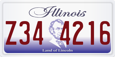 IL license plate Z344216