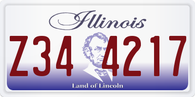 IL license plate Z344217