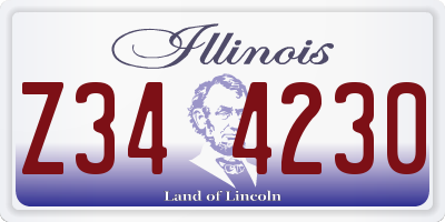 IL license plate Z344230
