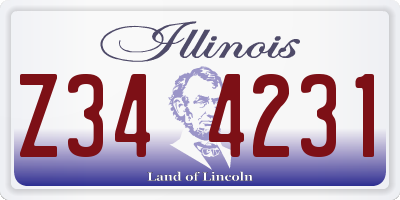 IL license plate Z344231