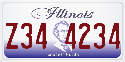 IL license plate Z344234